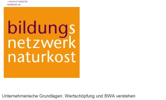 Grundlagen Wertschöpfung BWA